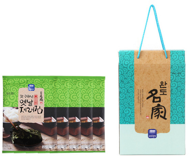 완도명가 갓구워낸 옛날재래김(무조미)선물세트3호(5매x5봉), 완도명가 무조미옛날재래김세트3호