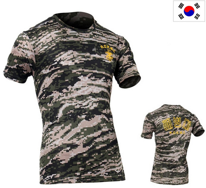 쿨론 ROKMC 해병대 반팔 디지털 군인 군대 군용 티셔츠