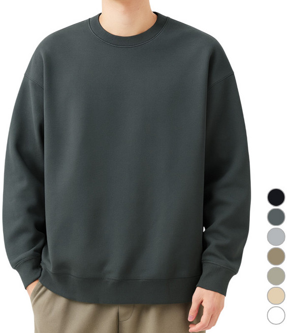 JBOOM 데일리 무지 맨투맨 티셔츠