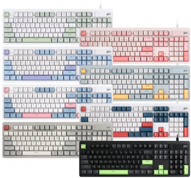 지클릭커 오피스프로 WK50 사일런스 M RGB 무소음 방수 무선 블루투스 104키, Navy blue