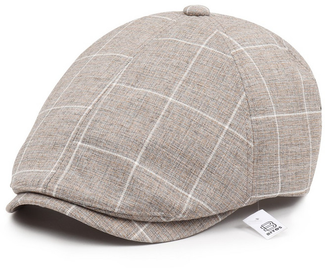 비토스 국내제작 윈도우페인 체크 레이온 헌팅캡 파크골프모자 도리구찌