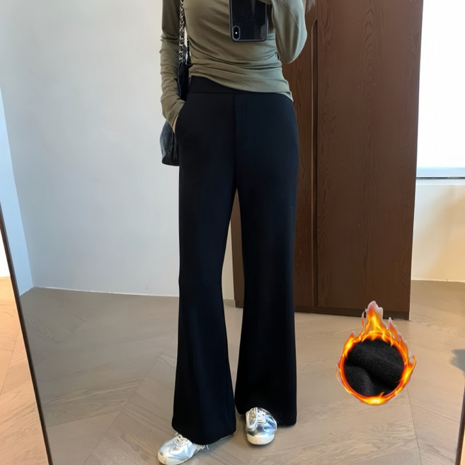 큐엔유 여성 날씬한 기모 밴딩 부츠컷 팬츠 숏 중 롱 빅사이즈까지 매직스판 바지