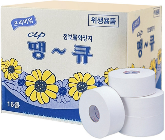 땡큐 2겹 격자무늬 점보롤 화장지, 16롤, 1개