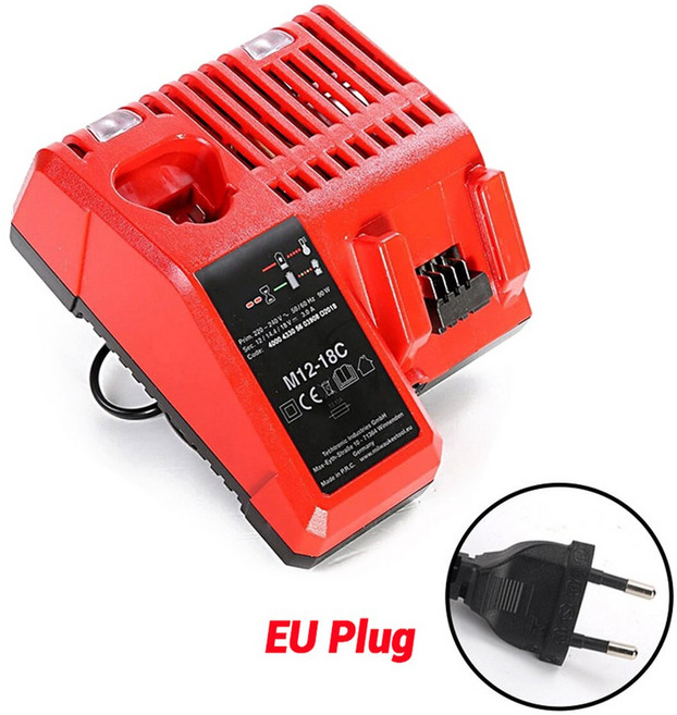12V 14.4V 18V 11 48 충전기 M14 배터리 이온 배터리용 C1418C M12 1815/1828/1840 M18 18C, 04 EU Plug