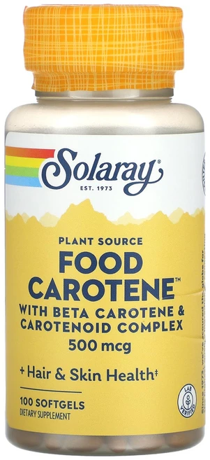 솔라레이 푸드 카로틴 캡슐 10000IU 100정 Solaray Food Carotene Capsules 10000IU 100 Count, 1개 - 쿠팡