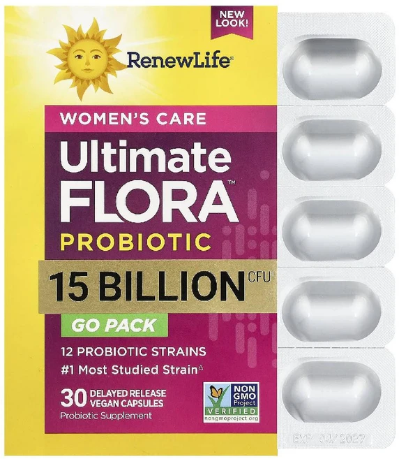리뉴라이프 여성 프로바이오틱스 150억 CFU Ultimate Flora 베지캡슐 30정, 1개 - 쿠팡
