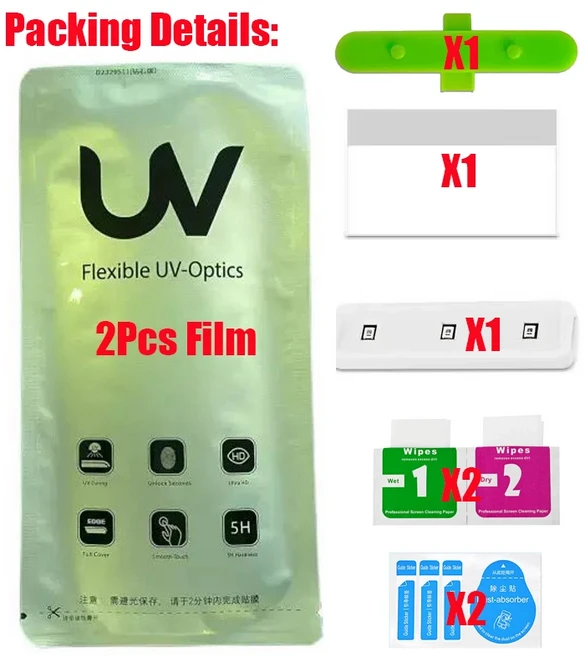 삼성 갤럭시 S22 울트라 2매 S25 호환 S23 S24 UV 울트라 광학 보호필름, 2Pcs UV Film, 1세트