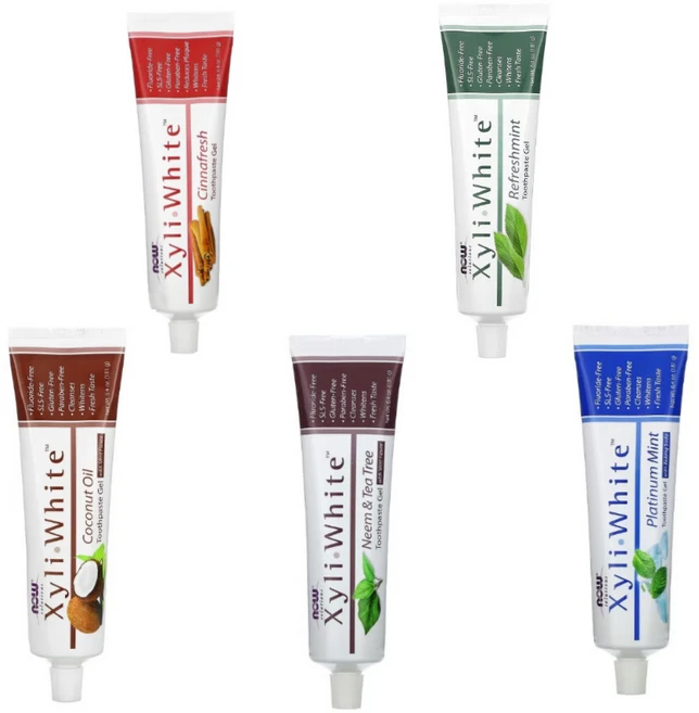NOW Foods Solutions XyliWhite 치약(젤타입) / 181g / 시나 프레시 코코넛오일 및 민트 민트 함유 님&티트리 플래티넘 민트 리프레시 민트, 1개 - 쿠팡
