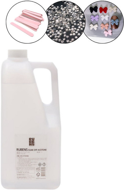 루벤스 쏙오프 퓨어 아세톤 대용량 네일팁 제거, 1.5L, 1개