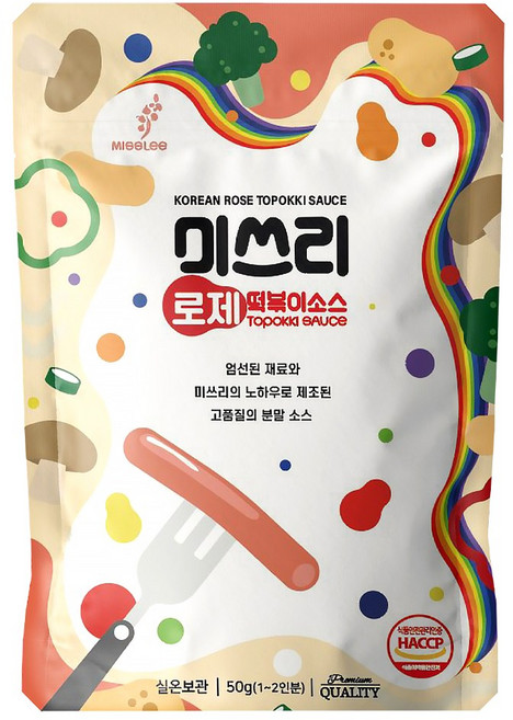 미쓰리 떡볶이 소스 로제 50g 2인분 양념 분말소스 캠핑음식, 1개