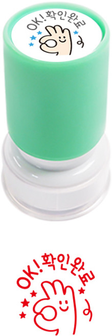 [요즘디자인] 완성품 선생님도장 부모님도장 알림장 학습지 시험지 받아쓰기 문제풀이 확인 검사 잉크내장 칭찬스탬프36종, T10:손OK