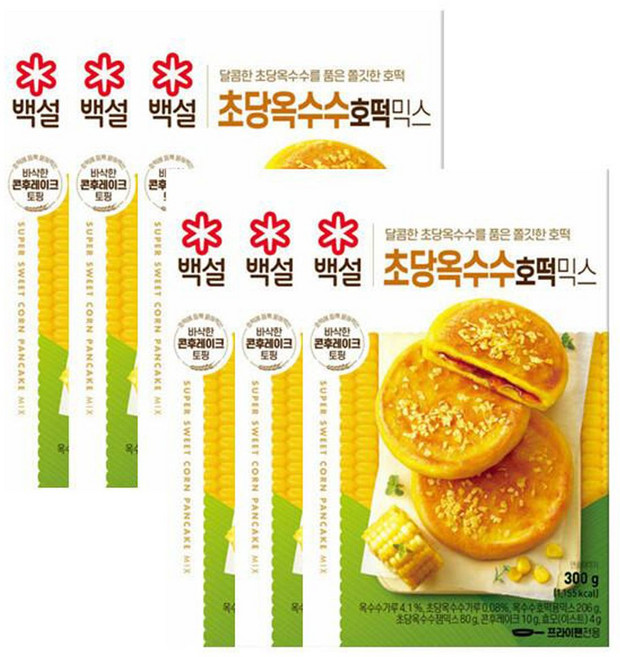 백설 초당 옥수수 호떡믹스, 6개, 300g