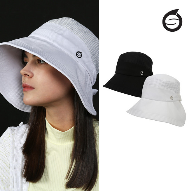 선덜랜드 여성 리본 하프 플로피 버킷햇 - SLL3SCP118, Free, 블랙, 1개