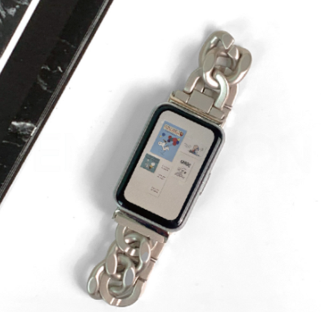 엔터콘 갤럭시핏3 체인 메탈 브레이슬릿 스트랩 밴드, 스타라이트, 1개, 스타라이트