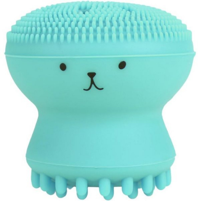 문어 세척 도구 귀여운 얼굴 세안 브러시 수동 각질 (초록색), 문어 세척 도구 귀여운 얼굴 세안 브러시 수동 각질 (