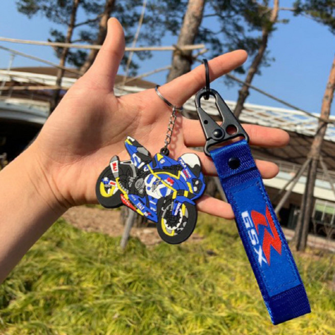 스즈키 바이크키링 오토바이키링 스트랩 자동차 키홀더 세트, B, 1개