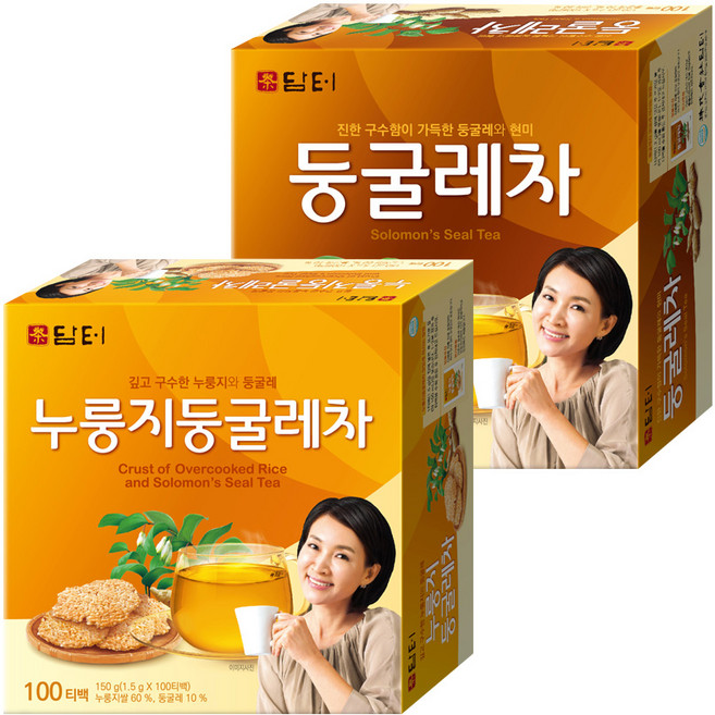 담터 누룽지둥굴레차 +둥굴레차, 2개, 100개입, 1.2g