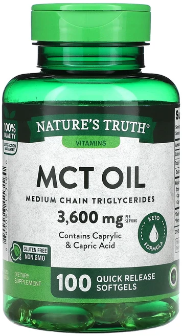 절실히 몸관리가필요한시기 Nature's Truth 비타민 MCT 오일 빠른 방출 소프트젤 100정(소프트젤 1정당 1200mg) 프리미엄할인상품입니다, NaturesTruth비타민MCT오일3600mg빠른방출, 1개, 100정 - 쿠팡