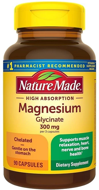 네이처메이드 Nature Made 영양제 마그네슘 글리시네이트 300mg 캡슐 90정, 1개 - 쿠팡