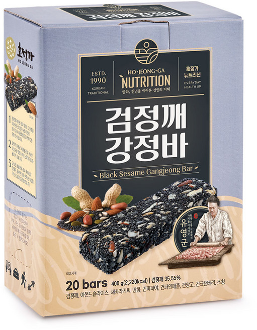 호정가 검정깨강정바 (20개입), 1세트, 400g