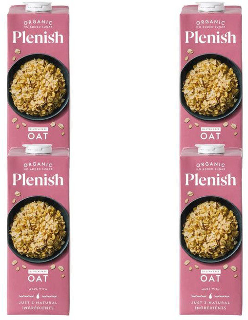 Plenish Organic 플레니시 오트 데어리 알터네이티브 밀크, 4개, 1L