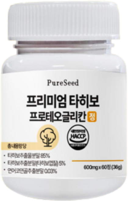 퓨어시드 프리미엄 타히보 브라질 2개월 HACCP 인증 베라트릭산, 1개, 60정