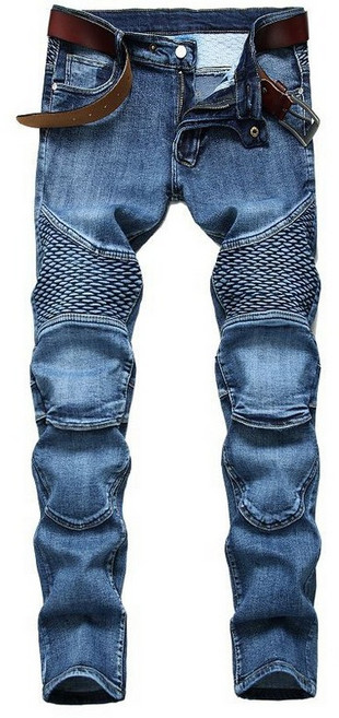 티류으스 남성용 오토바이 청바지 작업복 바이커진 슬림핏 무릎보호 기능 유럽풍 스타일 진