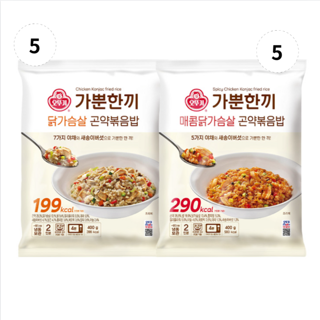 가뿐한끼 곤약볶음밥 닭가슴살 400G +매콤닭가슴살 400G, 1개