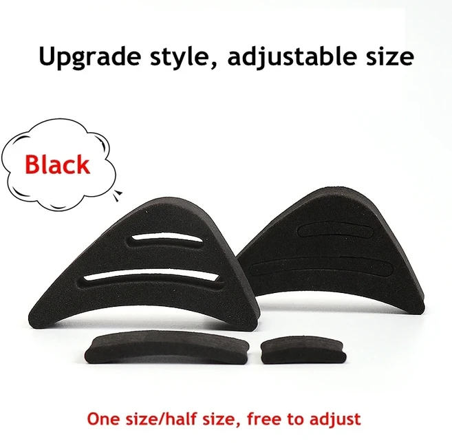 발가락 플러그 소프트 하프 안창 신발 용 가능한 스폰지 필러 인서트 조절 너무 큰 받침대 패드 남여, 04 Black