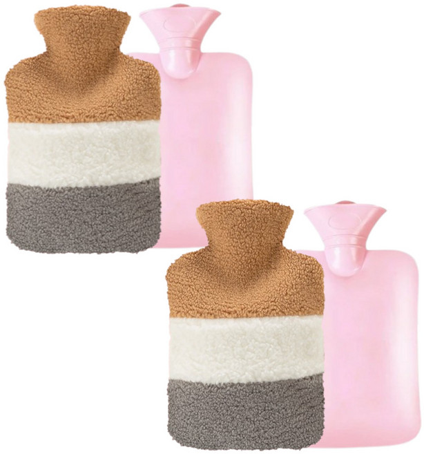 웜네스트 물주머니 커버 보온물주머니 2L, 2세트, 브라운그레이