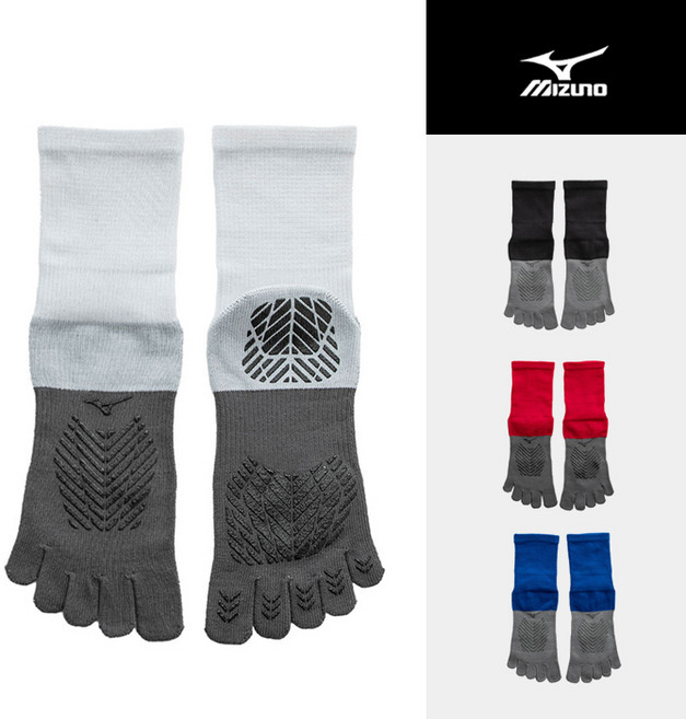 미즈노 제로글라이드 숏 삭스(축구 요가 스포츠 양말), 레드 25_27cm, 1개