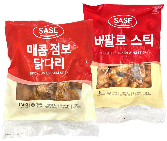 사세 2종 세트 / 매콤점보 닭다리 1개 버팔로스틱 1개, 2.3kg