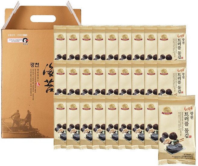 광천 해달음 트러플 돌김 도시락김 27봉 손잡이 명절 선물세트, 1세트, 4g