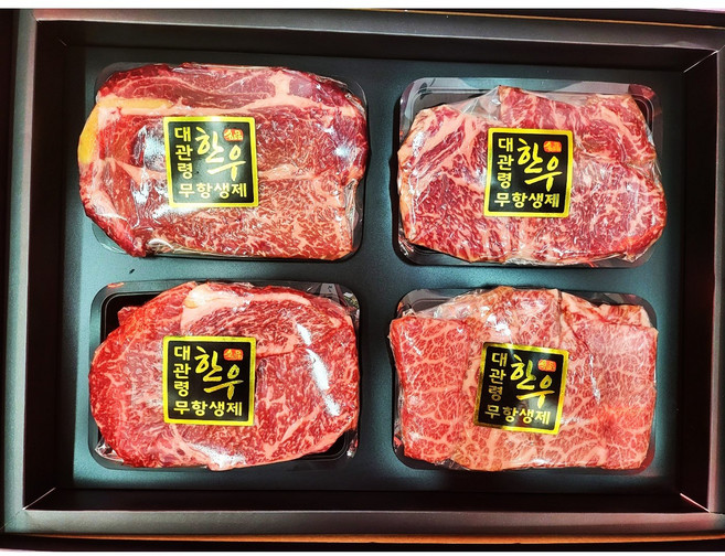 친환경 (올레마당) 대관령 명품 한우 명절 선물세트 1++ 구이용, 1개