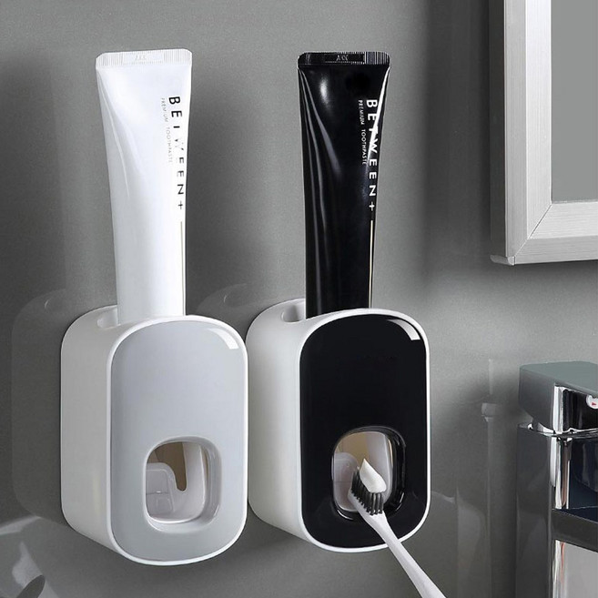 트리오즈 자동 치약짜개 오토 치약 디스펜서, 그레이, 1개