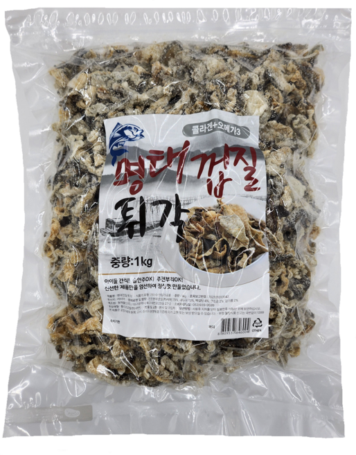 명태껍질튀각 부각 / 국내 가공 콜라겐 간식 반찬 술안주, 1개, 1kg