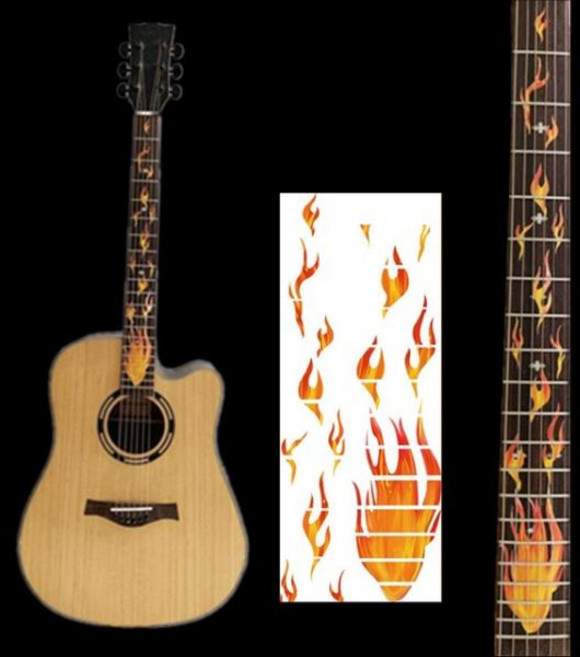 기타 프렛보드 데칼 상감 스티커 넥 헤드 베이스 우쿨렐레 얇은 액세서리 DIY 신제품, 1개