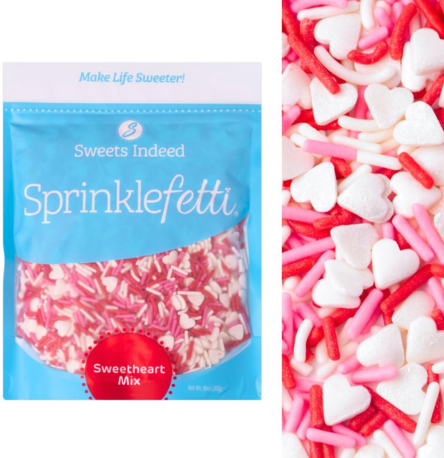 마음이 담긴 달콤한 발렌타인 데이 스프링클 | 벌크 지미 믹스 베이킹 및 장식용 레드 화이트 핑크 스프링, Sweatheart Jimmies, 1개