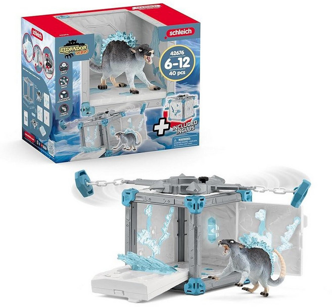 Schleich Eldrador Creatures - 40피스 얼음 전투 동굴 쥐 장난감 놀이 세트 포함 - 확장 가능한 요새가 있는 남아 및 여아용 겨울왕국 설치류 피규어, 냉동 설치류