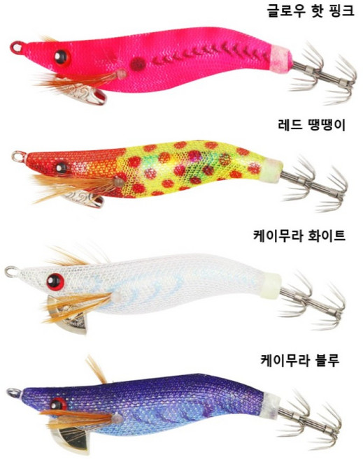 캡스 익스트림 2 2호 4종 에기드롭퍼 갑오징어 한치 문어 쭈꾸미 수평에기, 1개, 4개입