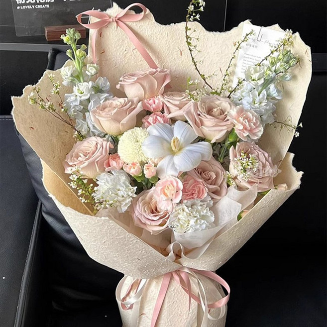 the miss flower 永生花香皂花束 情人節生日禮物, 霧都黎明 - 曼塔混搭花束成品, 1個