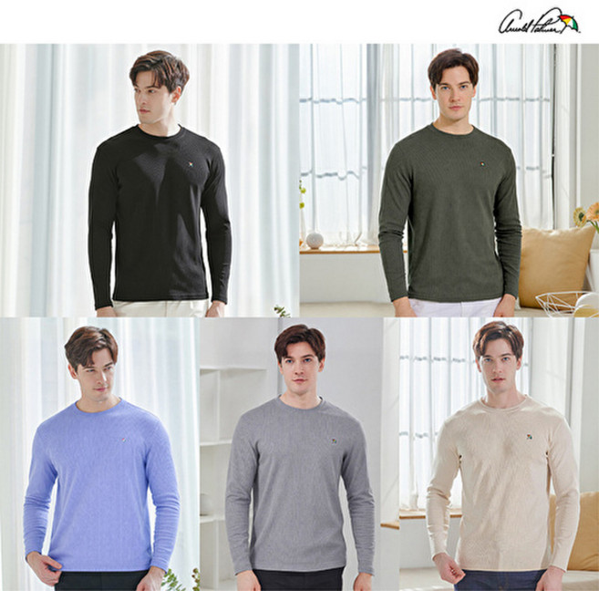 아놀드파마 (26SS 신상) 남성 코튼 골지 티셔츠 (5종)