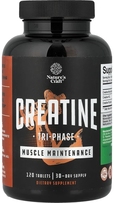 Natures Craft 네이쳐스크래프트 크레아틴 트라이페이스 120 태블릿 운동보충제, Natures Craft 네이쳐스크래프트 크레아틴 트라, 1개, 120정 - 쿠팡