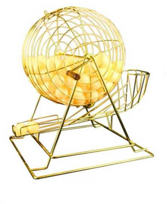 수동 번호추첨기 철제 케이지 파워볼 오락기 게임기, 황금 빙고 케이지 + 주황색 숫자 1-150, 1개