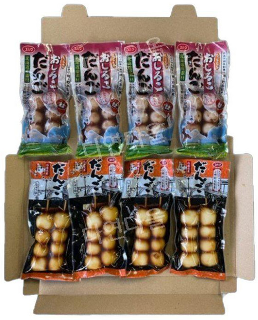 일본 미타라시 당고 간식 꼬치 경단 2가지 맛 간장 단팥 8팩, 100g, 8개