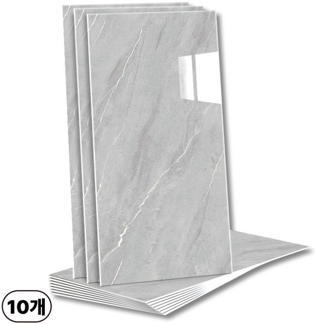 에이제이케이 붙이는 벽지 초대형 40x80cm 접착식 폼블럭 데코 타일 대리석 타일시트지, 라이트 그레이, 10개