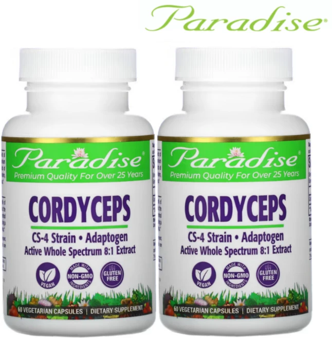 파라다이스 허브 코디셉스 동충하초 추출물 60정 2통 Paradise Herbs Cordyceps, 2개 - 쿠팡