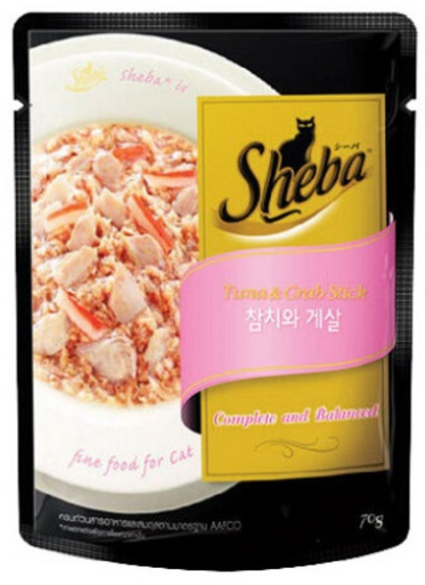 쉬바 고양이 주식 파우치 참치와 게살, 참치+게살, 70g, 40개