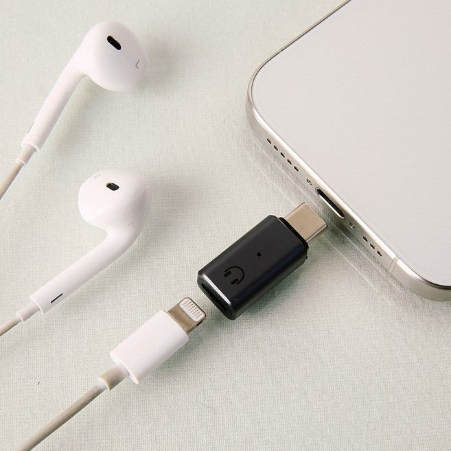 라이트닝 8핀 to usb c 타입 젠더 라이트닝 이어폰 사용가능, 1개, 그레이, 3cm