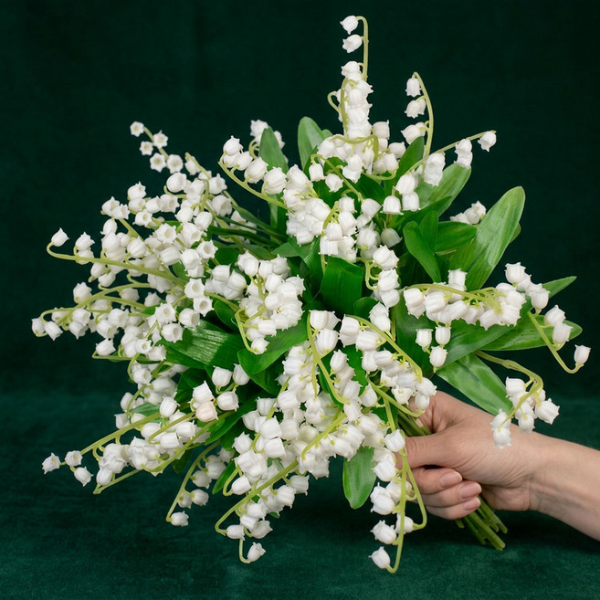 osshop 생화같은 실크플라워 인테리어 은방울꽃 조화, 12개